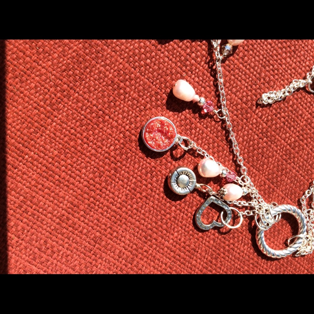 Boutique: Bling necklace, freshwater pearls, pink - Picture 6 of 9